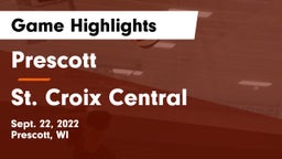 Prescott  vs St. Croix Central  Game Highlights - Sept. 22, 2022