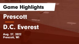 Prescott  vs D.C. Everest  Game Highlights - Aug. 27, 2022
