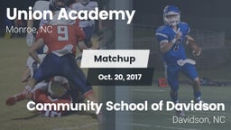 Matchup: Union Academy vs. Community School of Davidson 2017