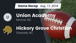 Recap: Union Academy  vs. Hickory Grove Christian  2018