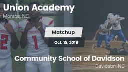 Matchup: Union Academy vs. Community School of Davidson 2018