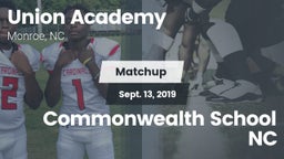 Matchup: Union Academy vs. Commonwealth School NC 2019