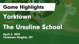 Yorktown  vs The Ursuline School Game Highlights - April 4, 2023
