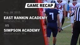 Recap: East Rankin Academy  vs. Simpson Academy  2015