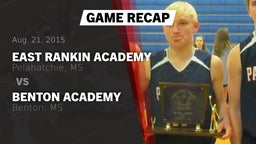 Recap: East Rankin Academy  vs. Benton Academy  2015