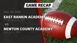 Recap: East Rankin Academy  vs. Newton County Academy  2016