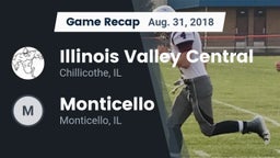 Recap: Illinois Valley Central  vs. Monticello  2018