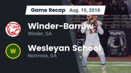 Recap: Winder-Barrow  vs. Wesleyan School 2018