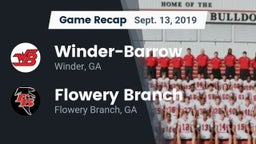 Recap: Winder-Barrow  vs. Flowery Branch  2019