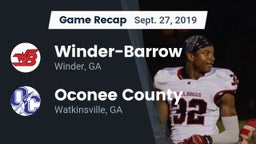 Recap: Winder-Barrow  vs. Oconee County  2019