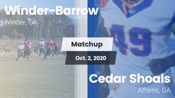 Matchup: Winder-Barrow vs. Cedar Shoals   2020