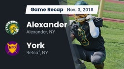 Recap: Alexander  vs. York  2018