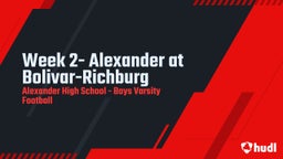Alexander football highlights Week 2- Alexander at Bolivar-Richburg