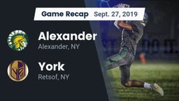Recap: Alexander  vs. York  2019
