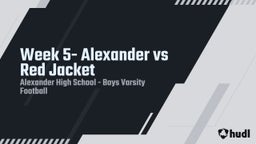 Alexander football highlights Week 5- Alexander vs Red Jacket