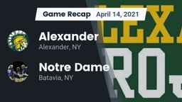Recap: Alexander  vs. Notre Dame  2021