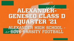 Alexander football highlights Alexander-Geneseo Class D Quarter '21