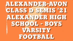 Alexander football highlights Alexander-Avon Class D Semis '21