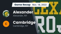 Recap: Alexander  vs. Cambridge  2022