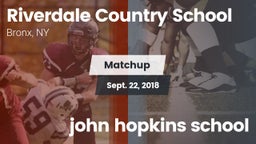 Matchup: Riverdale Country vs. john hopkins school 2018