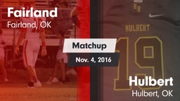 Matchup: Fairland vs. Hulbert  2016
