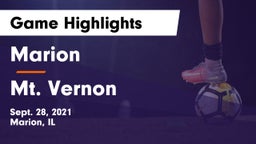 Marion  vs Mt. Vernon  Game Highlights - Sept. 28, 2021
