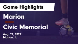 Marion  vs Civic Memorial  Game Highlights - Aug. 27, 2022