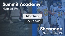 Matchup: Summit Academy vs. Shenango  2016