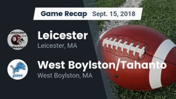 Recap: Leicester  vs. West Boylston/Tahanto  2018