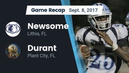 Recap: Newsome  vs. Durant  2017