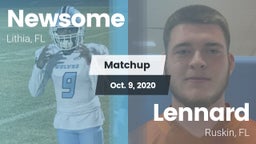 Matchup: Newsome vs. Lennard  2020