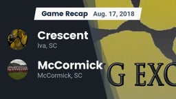 Recap: Crescent  vs. McCormick  2018