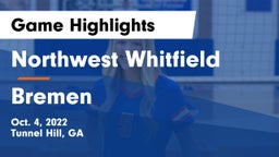 Northwest Whitfield  vs Bremen  Game Highlights - Oct. 4, 2022