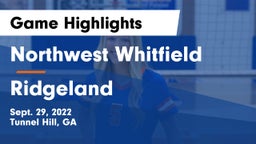 Northwest Whitfield  vs Ridgeland  Game Highlights - Sept. 29, 2022