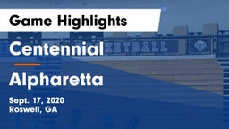 Centennial  vs Alpharetta  Game Highlights - Sept. 17, 2020