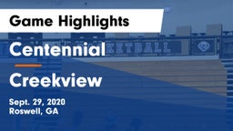 Centennial  vs Creekview  Game Highlights - Sept. 29, 2020