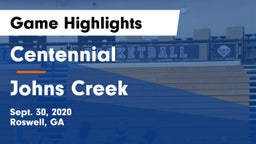 Centennial  vs Johns Creek  Game Highlights - Sept. 30, 2020