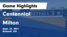 Centennial  vs Milton Game Highlights - Sept. 25, 2021