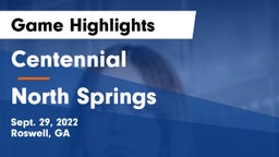 Centennial  vs North Springs Game Highlights - Sept. 29, 2022