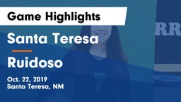 Santa Teresa  vs Ruidoso  Game Highlights - Oct. 22, 2019