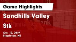 Sandhills Valley vs Stk Game Highlights - Oct. 12, 2019