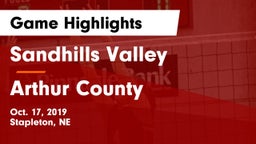 Sandhills Valley vs Arthur County  Game Highlights - Oct. 17, 2019