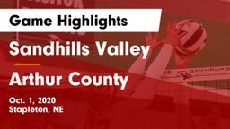 Sandhills Valley vs Arthur County  Game Highlights - Oct. 1, 2020