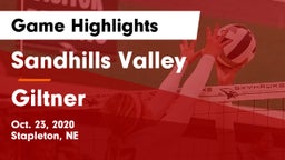 Sandhills Valley vs Giltner  Game Highlights - Oct. 23, 2020