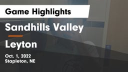 Sandhills Valley vs Leyton  Game Highlights - Oct. 1, 2022