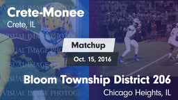 Matchup: Crete-Monee vs. Bloom Township  District 206 2016