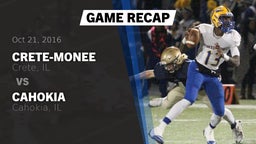 Recap: Crete-Monee  vs. Cahokia  2016