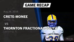 Recap: Crete-Monee  vs. Thornton Fractional South  2016
