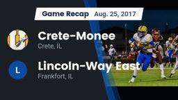 Recap: Crete-Monee  vs. Lincoln-Way East  2017