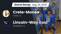 Recap: Crete-Monee  vs. Lincoln-Way East  2018